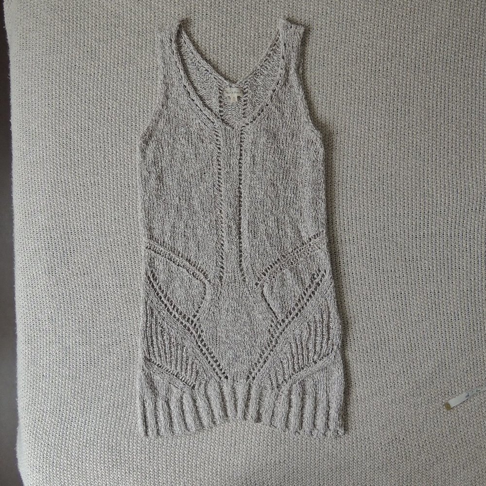 NWOT Crochet tank tunic with side slits